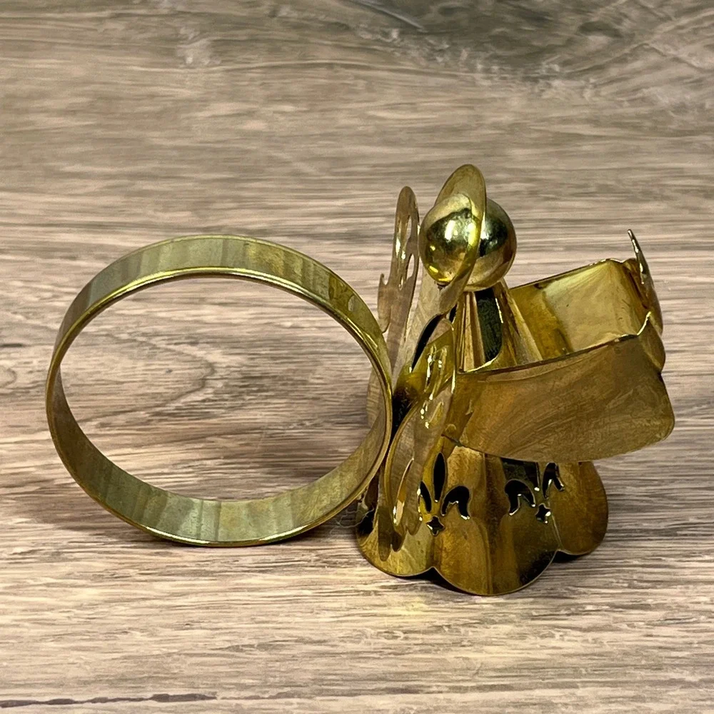 Brass Angel Napkin Rings Gold Christmas Holiday Decor Vintage Set of 3